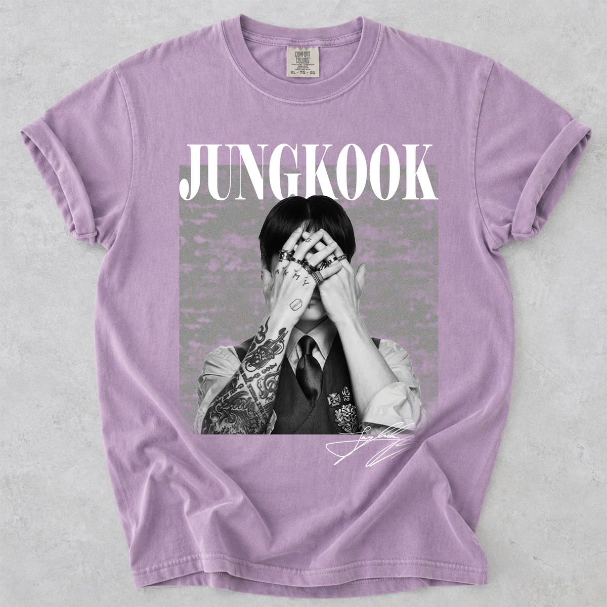 Comfort Color Vintage Jungkook Graphic Crewneck Tee