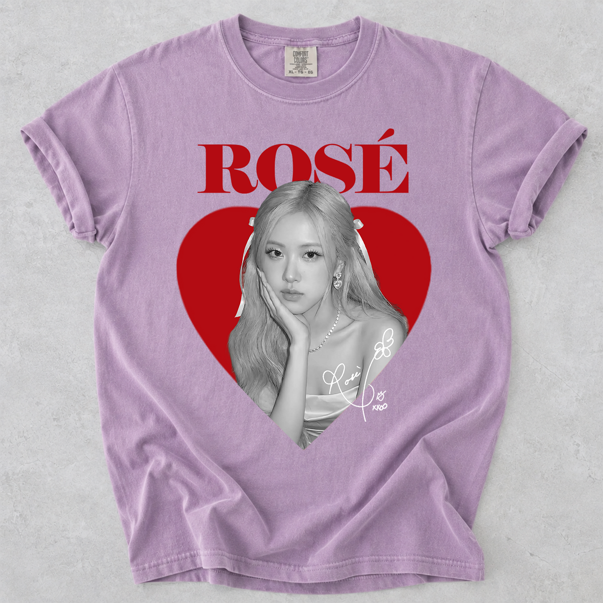 BLACKPINK Rose Heart Graphic Kpop Comfort Colors T Shirt Vintage Fan Shirt