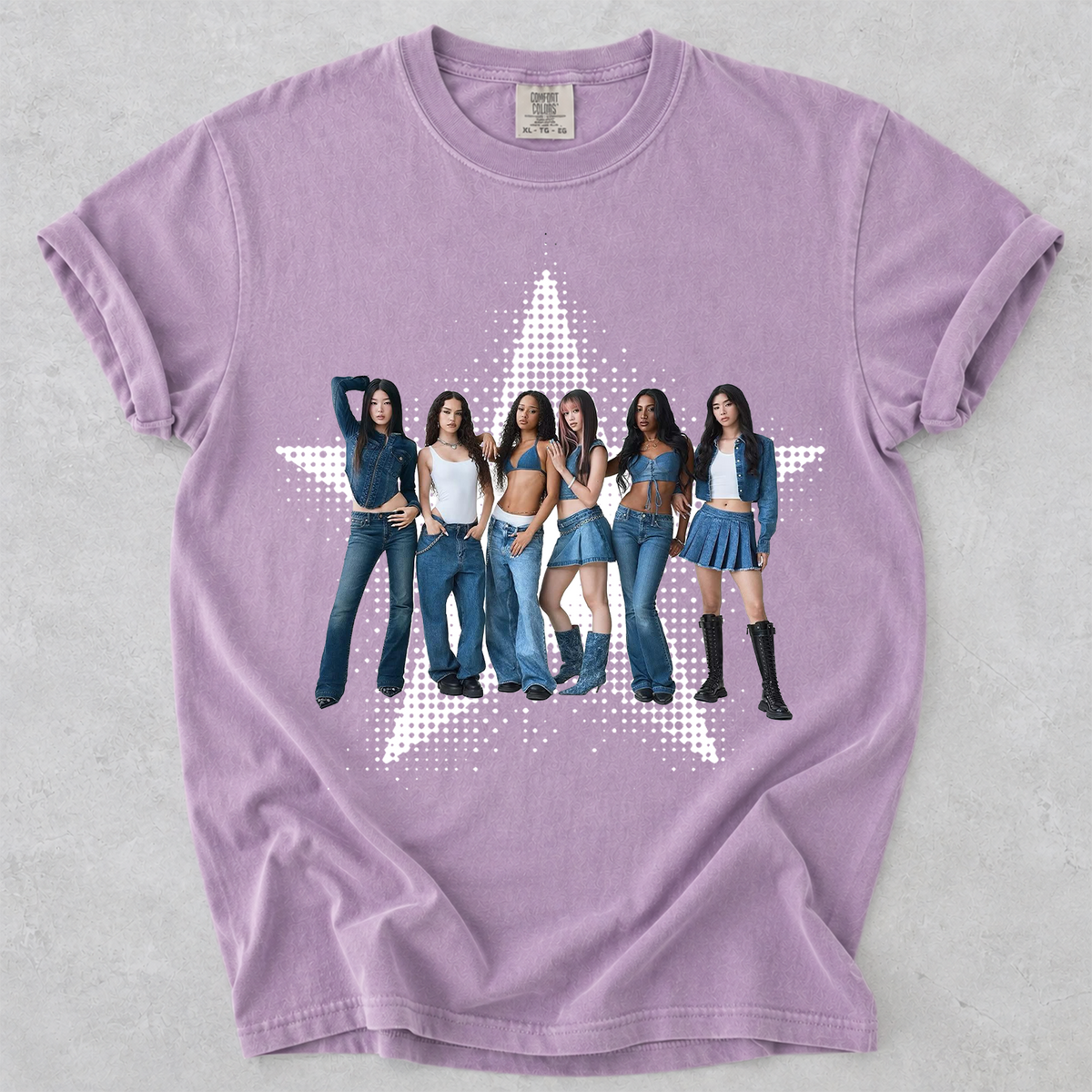 KATSEYE Group Star Comfort Colors Shirt Kpop Fan Tee