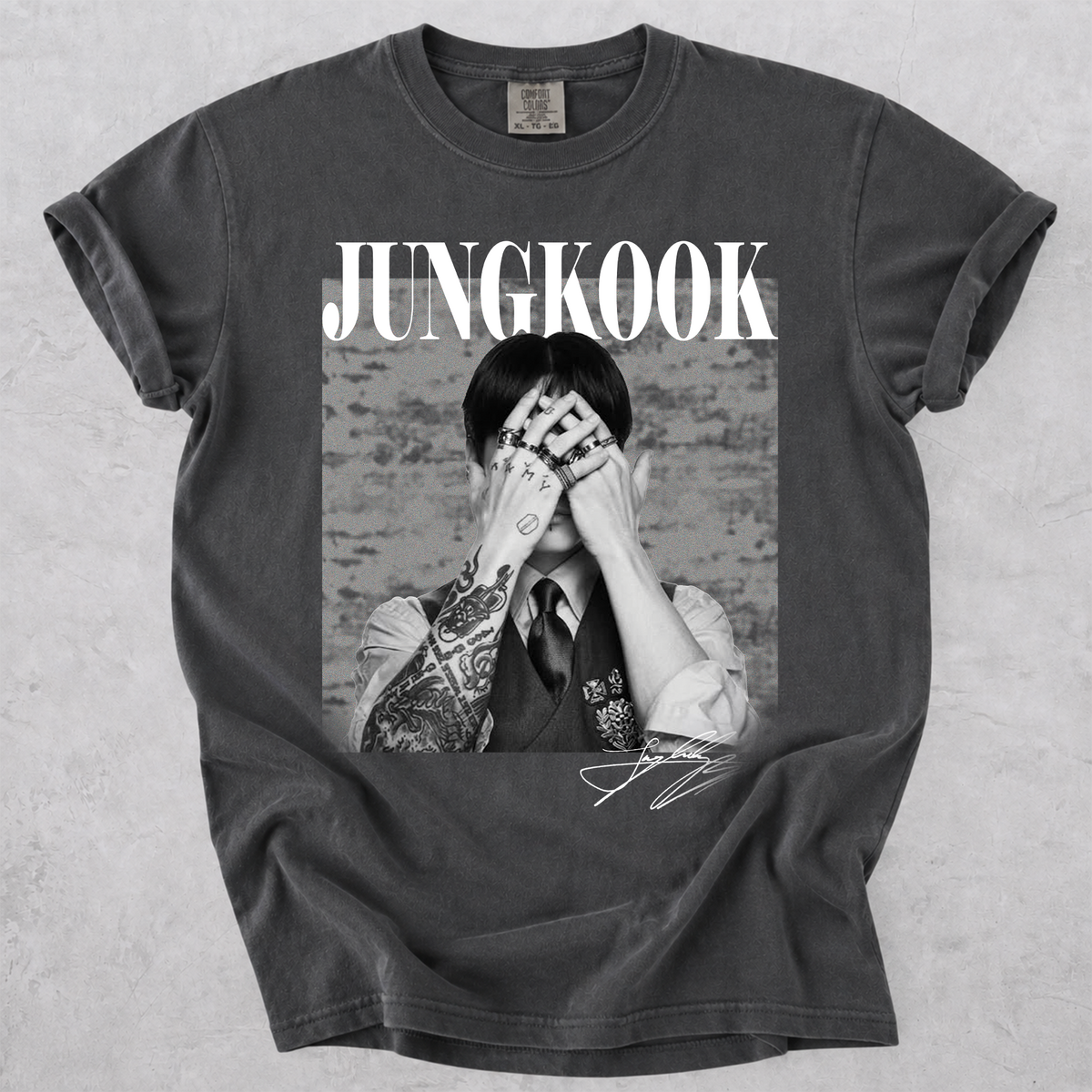 Comfort Color Vintage Jungkook Graphic Crewneck Tee