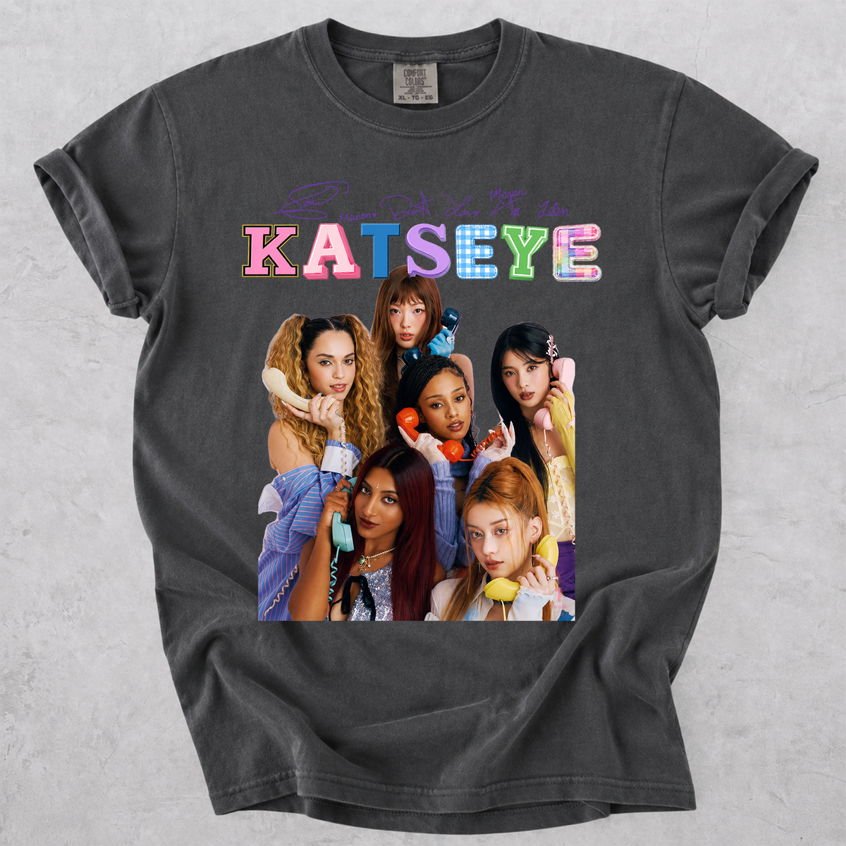 KATSEYE Girl Group Comfort Colors T Shirt Kpop Fan Tee