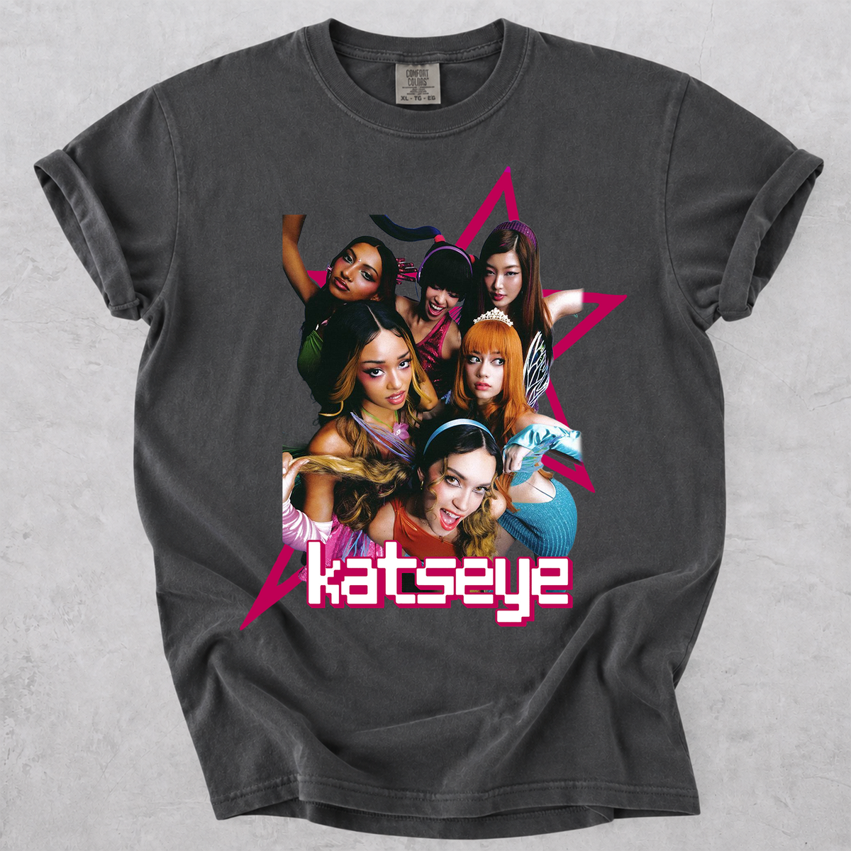KATSEYE Star Graphic Comfort Colors Tee Kpop Fan Shirt