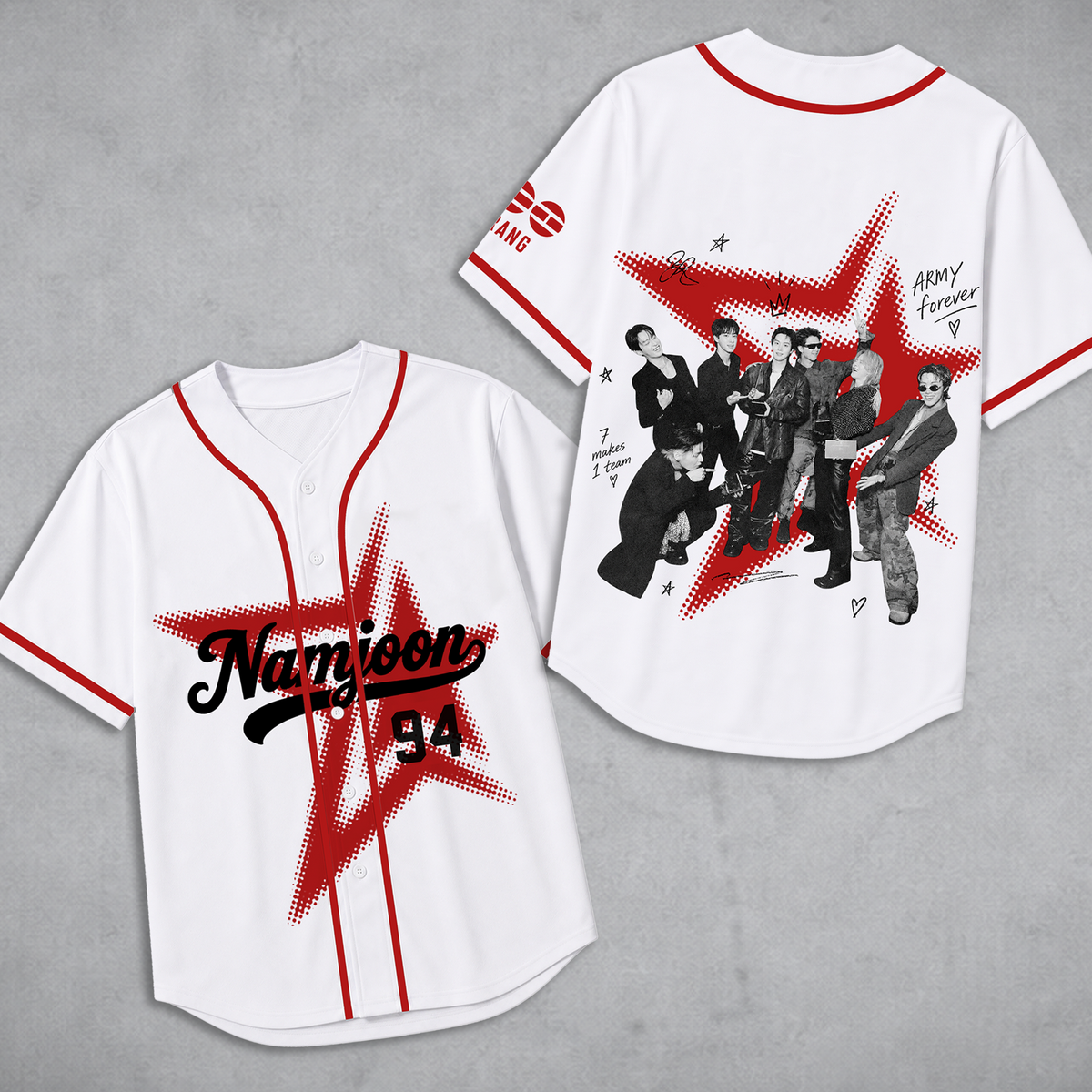 Bangtan Arirang World Tour Baseball Jersey Mixed Mesh Jersey Gift For Army