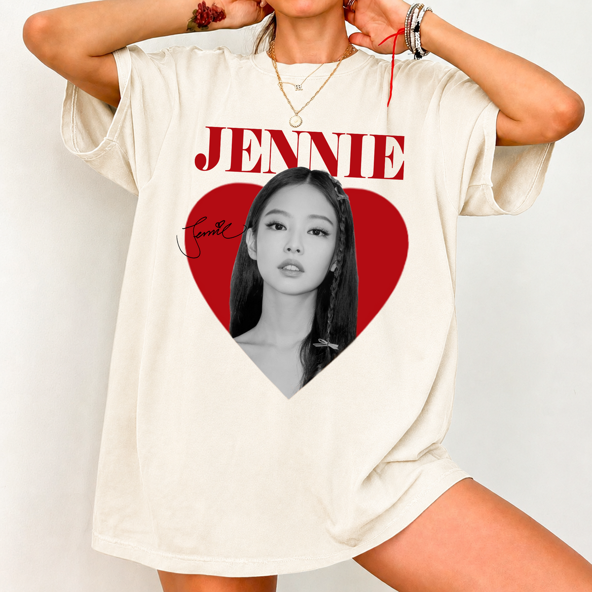 Jennie Heart Graphic Comfort Colors T Shirt Blackpink Kpop Fan Tee