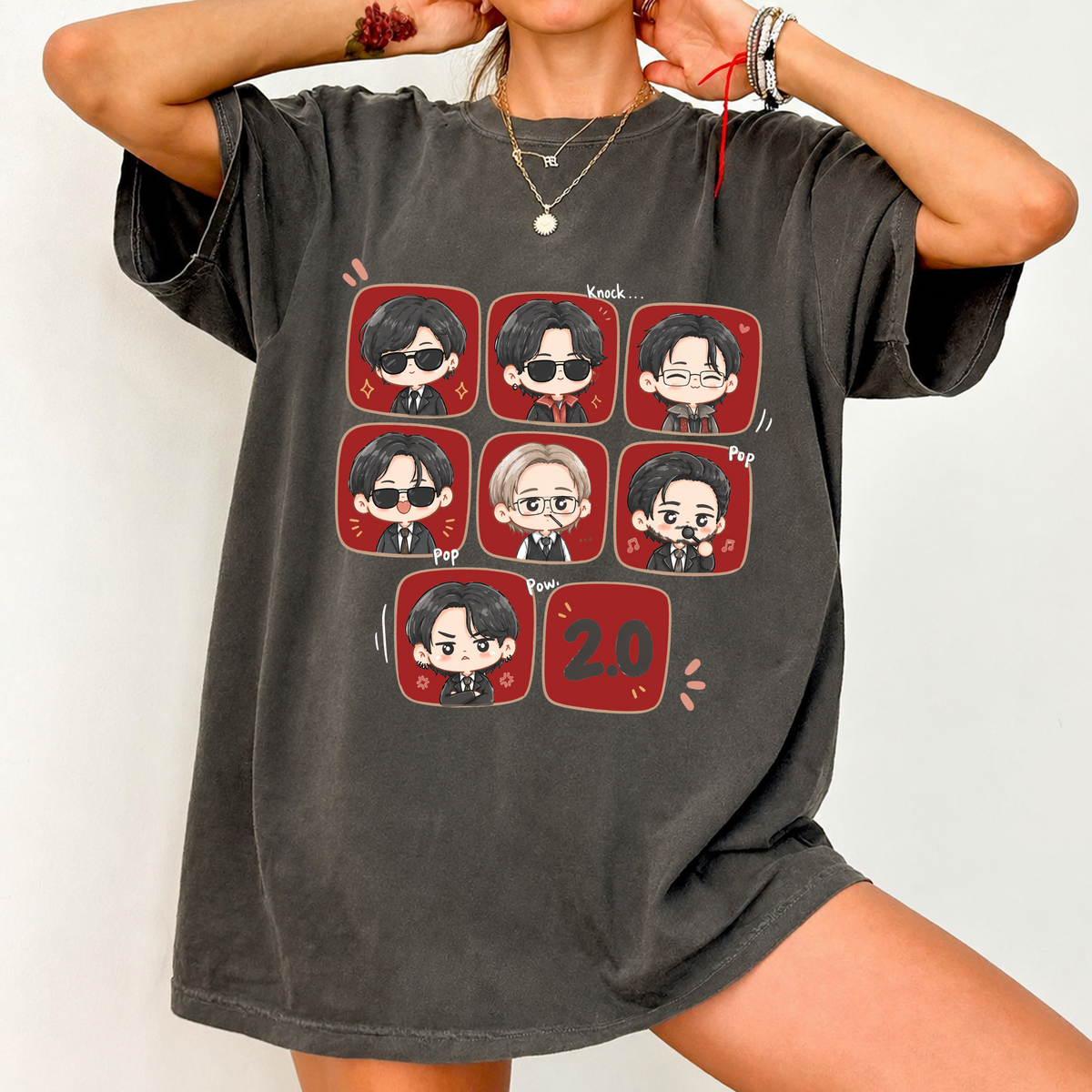 BTS 2.0 Chibi Members Graphic T-Shirt