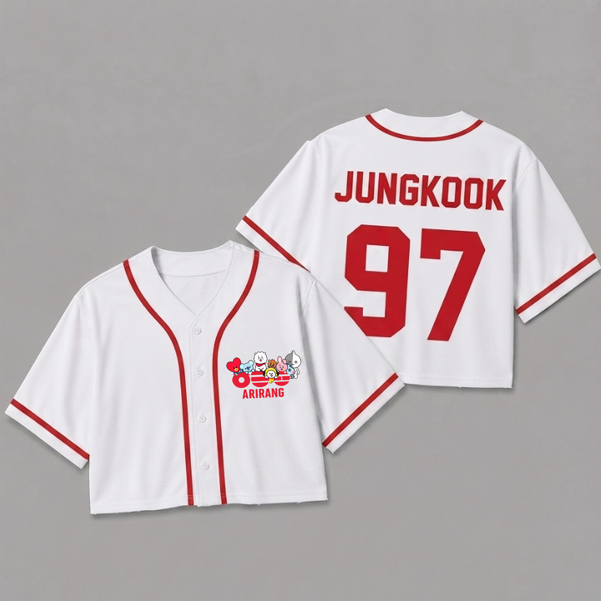 BT21 Arirang Streetwear Croptop Jersey Baseball Gift For Army