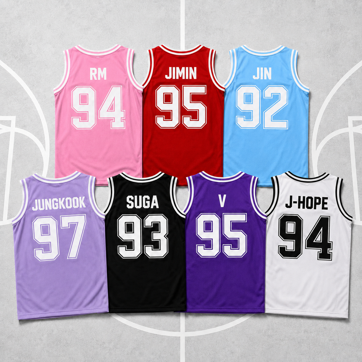 BTS World Tour Fanmade Black Tank Top: Custom Member Jersey Style