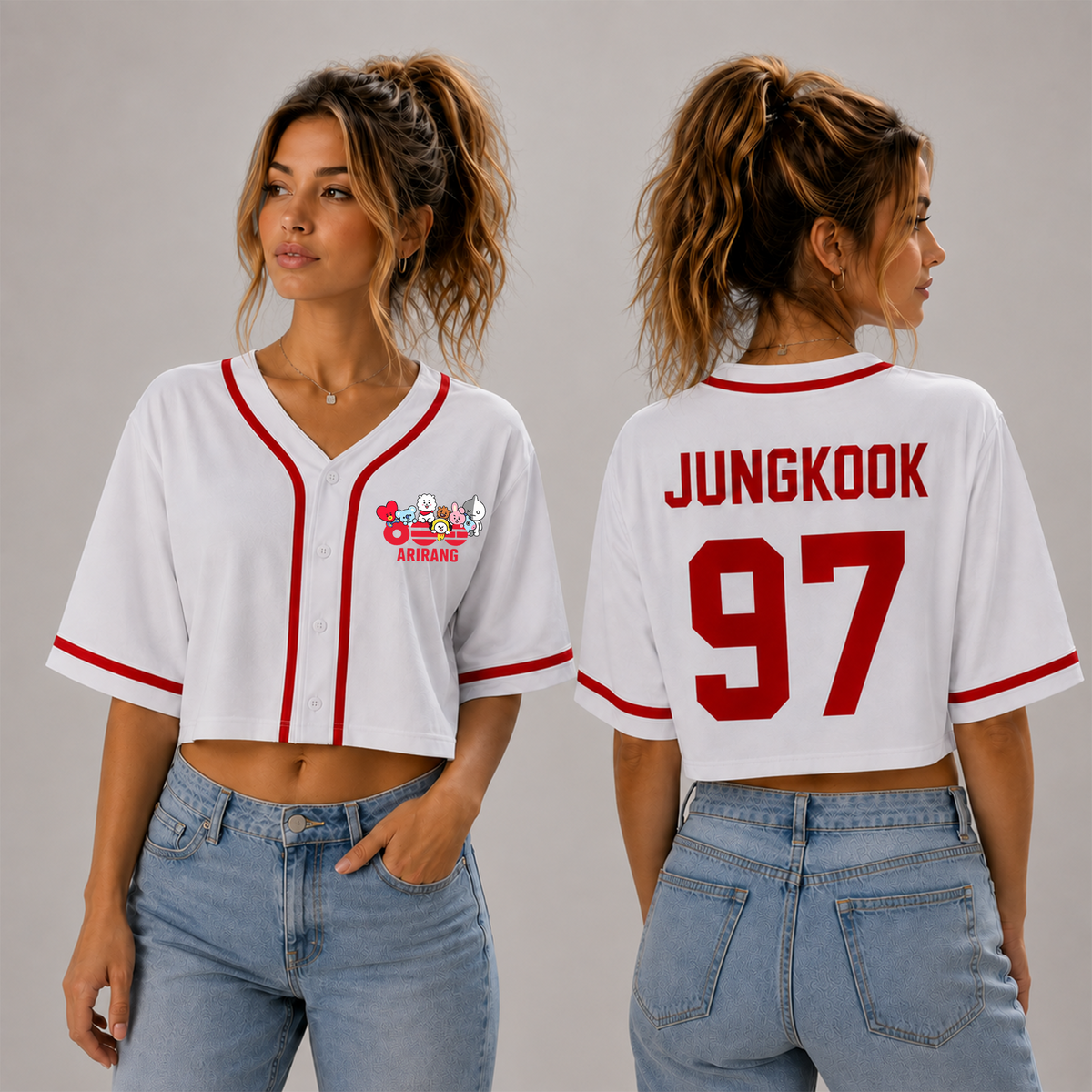BT21 Arirang Streetwear Croptop Jersey Baseball Gift For Army