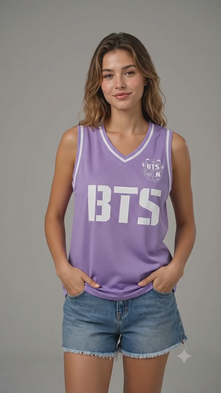 BTS World Tour Fanmade Black Tank Top: Custom Member Jersey Style