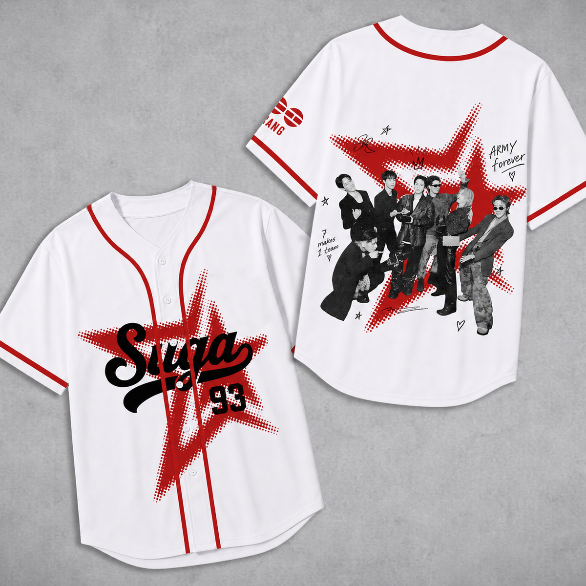 Bangtan Arirang World Tour Baseball Jersey Mixed Mesh Jersey Gift For Army